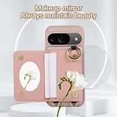 お買い得  その他のスマホケース-電話 ケース 用途 ピクセル9プロ ピクセル9プロXL Pixel 8 Pro Pixel 8 ピクセル9 バックカバー スタンド付き ストラップ付き カード挿入口 レトロ風 TPU PUレザー