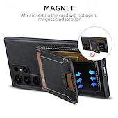 ieftine Carcasă Samsung-telefon Maska Pentru S24 Ultra Plus S23 Ultra Plus S22 Plus Ultra S25 Ultra Capac Spate rezista Loc pentru card Anti Șoc Retro TPU PC PU piele