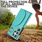 Недорогие Чехлы для Samsung-телефон Кейс для Назначение S24 S23 S22 S21 Ultra Plus S24 ФЭ S21 FE А55 А35 А25 А15 5Г A14 A54 A72 А73 А53 A52 Кейс на заднюю панель Кольца-держатели Разъем для карты Защита от удара Ретро