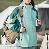 economico Giacche impermeabili-Per donna Giacca Softshell Giubbino da escursione Inverno All&#039;aperto Color Block Tenere al caldo Antivento Resistente all&#039;acqua Giacca a vento Viaggi Rosso bordeaux Nero Bianco Giallo Rosa