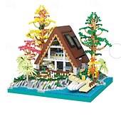 cheap Building Toys-Wood Cabin Building Blocks Set-2688PCS/2635PCS Micro BricksForest Wood House Building Toy KitMiniature House Model Decorations Funny Birthday for Age8 Kids Adults