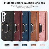 levne Pouzdra pro Samsung-telefon Carcasă Pro S23 Ultra Plus S23 S22 S22 Plus Ultra S21 FE S21 S21 Ultra Plus A54 A34 A14 S20 Plus S20 Ultra Zadní kryt Držák na prsteny Nárazuvzdorné Retro TPU PU kůže