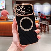 お買い得  iPhone用ケース-電話 ケース 用途 iPhone 16 Pro Max プラス iPhone 15 プロマックスプラス iPhone 14 13 12 11 Pro Max Plus iPhone 14 Pro Max Plus iPhone 13 12 11 Pro Max バックカバー 磁石バックル ワイヤレス充電をサポート 耐衝撃 レトロ風 仕上げ