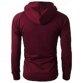 voordelige basic hoodies voor heren-Voor heren Hoodie met rits Hoodie met volledige rits Fleece hoodie Zwart Wijn Leger Groen Marineblauw Khaki Capuchon Effen Rits omhoog Zak Sport &amp; Outdoor Dagelijks Feestdagen Polyester Streetwear