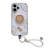 cheap iPhone Cases-Phone Case For iPhone 16 Pro Max Plus iPhone 15 Pro Max Plus iPhone 14 13 12 11 Pro Max Plus iPhone 14 Pro Max iPhone 13 12 11 Pro Max Back Cover with Stand Holder with Wrist Strap Shockproof Retro