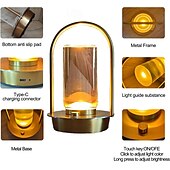 economico Lampade da tavolo-lampada da tavolo ricaricabile usb senza fili dimmerabile tricolore lanterna da comodino luce notturna da tavolo luce d&#039;atmosfera touch per casa hotel campeggio luce tavolo da pranzo illuminazione 1