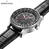 abordables Montres à quartz-NORTH EDGE Hommes Montres à quartz Minimaliste Mode Décontractée Affaires Lumineux IMPERMÉABLE Vrai Cuir Suivre