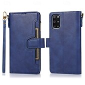 Недорогие Чехлы для Samsung-телефон Кейс для Назначение S21 FE S21 S21 Ультра Плюс A72 S20 Plus S20 Ультра S20 A12 A32 A52 Кейс на заднюю панель со стендом с ремешком на запястье Разъем для карты Ретро ТПУ Кожа PU
