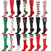 abordables Calcetines de running-Calcetines de yoga Calcetines de Navidad 1 Par Hombre Mujer Calcetines de compresión A prueba de resbalones Transpirable Reductor del Sudor Cómodo Entrenamiento de gimnasio Baloncesto Fútbal