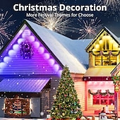 tanie Słoneczne światła sznurka-36leds 53ft solar energy permanent outdoor lights, rgbic smart eaves lights, led string vertity lights z aplikacją &amp;zdalne oświetlenie zewnętrzne IP65 wodoodporne na dach, na święta Bożego Narodzenia,