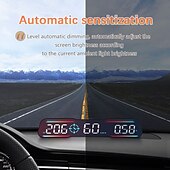 رخيصةأون شاشة عرض رأسية-شاشة عرض أمامية للسيارة HUD OBD/GPS عداد سرعة رقمي عالمي كم/ساعة ميل/ساعة مع إنذار السرعة الزائدة وبوصلة وملحقات
