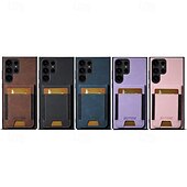 זול מארז סמסונג-טלפון מגן עבור S24 Ultra S23 Ultra Plus S22 Plus Ultra S25 Ultra כיסוי אחורי עם מעמד חריץ לכרטיס עמיד בזעזועים רטרו TPU PC עור PU