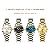 cheap Quartz Watches-OLEVS 3612 Original Elegant Quartz Ladies Watch Week Calendar Display Dress Watch For Women Waterproof Stainless Steel Clock
