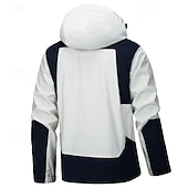 abordables Softshell, polares y chaquetas de montaña-Hombre La chaqueta con capucha Chaqueta Softshell Chaqueta para senderismo Al aire libre Bloque de color Resistente al Viento Resistente al Agua Chaqueta cortavientos Viaje Negro Azul Beige Gris