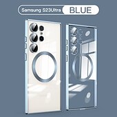 Χαμηλού Κόστους Samsung Θήκη-τηλέφωνο tok Για S24 Ultra S24 Plus S24 S24 FE S23 S23 Ultra S23 Plus S25 Ultra Πίσω Κάλυμμα Μαγνητική Υποστήριξη ασύρματης φόρτισης Ανθεκτική σε πτώσεις Ρετρό TPU Επιμετάλλωση