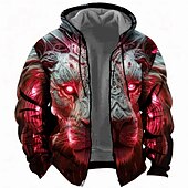 abordables sweats à capuche 3d pour hommes-Homme Motif Léopard Sweat à capuche Sweats à Capuche Sweat-shirt Sweat à capuche manche longue Sweat à capuche Capuche Mode 3D effet Vacances Voyage Vêtement de rue Jaune Rouge Zippé Poche Cordon