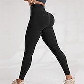 abordables Leggings y mallas de yoga-Mujer Pantalones de yoga Mallas Leggings de Yoga Levantamiento de tope Control de barriga Alta cintura Pilates Entrenamiento de gimnasio Rutina de ejercicio Mallas Leggings Color sólido Negro Rosa