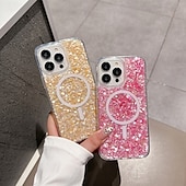 levne Pouzdra pro iPhone-telefon Carcasă Pro iPhone 16 Pro Max Plus iPhone 16 iPhone 16 Pro iPhone 15 Pro Max Plus iPhone 15 iPhone 14 Pro Max iPhone 13 12 11 Pro Max Zadní kryt Magnetické Podpora bezdrátového nabíjení Bling
