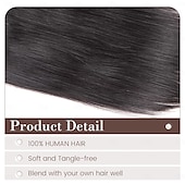 ieftine Piese de păr uman și tupeuri-toppers de păr pentru femei păr uman real, 14 inch scalp line toppers piese de păr pentru subțierea părului despărțire, toppers 100% păr uman real 1,5&quot;x5&quot; bază de mătase maro mediu poate fi ondulat #4
