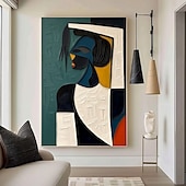 abordables Peintures portraits-peinture sur toile de portrait d&#039;amoureux faite à la main peinture à l&#039;huile nue de femmes africaines faite à la main art mural fait à la main idées de décoration moderne peinture nue pour votre