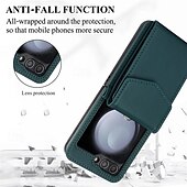 abordables Carcasas Samsung-teléfono Funda Para Z Flip 6 Z Flip 5 Z Flip 4 Z Flip 3 Funda Trasera con Soporte con cordón Ranura para tarjetas Retro TPU Cuero de PU