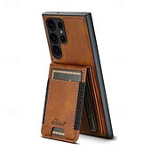 Недорогие Чехлы для Samsung-телефон Кейс для Назначение S24 S24 Ultra Plus S23 Ultra Plus S23 S22 S22 Плюс Ультра S25 Ультра Кейс на заднюю панель со стендом Съемный Магнитный Ретро ТПУ ПК Кожа PU