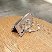 お買い得  サムスン用ケース-電話 ケース 用途 Zフォールド6 Z Fold 5 Z Fold 4 Z Fold 3 バックカバー リストストラップ付き 耐衝撃 レトロ風 PC