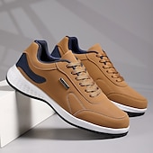 economico Sneakers da uomo-scarpe da ginnastica sportive casual da uomo color cuoio con suola ammortizzata e design allacciato – comode scarpe da passeggio per tutti i giorni