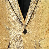 billiga festblazer-Herr Kavajjacka Smoking Lyx Glittriga Lappverk Solid färg Blazer Svart Silver Rubinrött Standardpassform Singelknäppt 1 Knapp