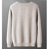 billige Herre Elite Genser og Cardigans-Herre Cardigan Genser Strikke Knepp opp Helfarge V-hals Strikketøy Elegant Skole Trening Klær Biskop Høst Vinter Svart Kakifarget S M L