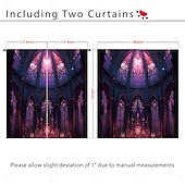 お買い得  ブラックアウトカーテン-2パネルカーテンドレープ遮光カーテンリビングルーム寝室キッチン屋内ステンドグラス窓装飾断熱部屋を暗くする