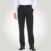 זול חליפות רשמיות-חל pants גברים שחורים אפורים לחליפות מסיבת בית מכנסיים ארוכים צבעים אחידים מיקרו-אלסטיים מתאימות סטנדרטיות