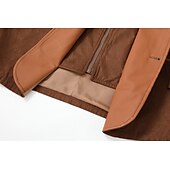 levne Faux semišové bundy-Pánské Rüzgarlık Bunda z umělého semiše Westernová kožená bunda Denní Dovolená Zahřívací Fleece límec Bez fleece podšívky Podzim zima Bez vzoru Módní Šik ven Kapuce Standardní Hnědá Khaki Šedá Saka