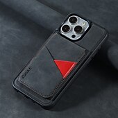 お買い得  iPhone用ケース-電話 ケース 用途 iPhone 16 15 14 Pro Max Plus 13 Pro Max バックカバー スタンド付き 取り外し可 磁石バックル レトロ風 TPU PUレザー
