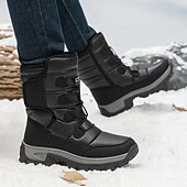 billiga Vinter- och snöstövlar-vattentäta, isolerade vinterstövlar för män med kardborrband och robust sula - varma utomhusskor för snöiga och kalla förhållanden