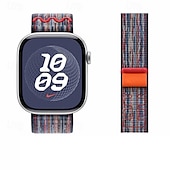 baratos Pulseiras de Apple Watch-Pulseira Esportiva Compatível com Pulseira Apple Watch 38mm 40mm 41mm 42mm 44mm 45mm 49mm Ajustável Tecido pulseira de substituição para iwatch Ultra 2 Series 9 8 7 SE 6 5 4 3 2 1