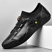 economico Sneakers da uomo-sneakers casual slip-on da uomo in pelle con caviglia in maglia a rete e suola flessibile - ideali per l&#039;uso quotidiano e le attività all&#039;aperto