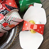 olcso legjobb karácsonyi ajándékok-48 db karácsonyi csúnya pulóver csemege dobozok fogantyúval karácsonyfa mikulás hóember mézeskalács finomságok cukorka ajándék papírdobozok karácsonyi ajándékokhoz