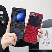 お買い得  サムスン用ケース-電話 ケース 用途 Zフリップ6 Z Flip 5 Z Flip 4 Z Flip 3 バックカバー 耐衝撃 レトロ風 TPU PUレザー