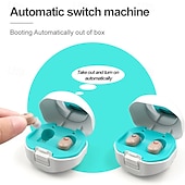 ieftine Protecţie individuală-mini aparate auditive portabile tws compartiment de încărcare aparate auditive invizibile în ureche de rezistență lungă audiphone încărcare magnetică asistată amplificator de sunet pentru o persoană în vârstă