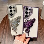 Недорогие Чехлы для Samsung-телефон Кейс для Назначение S24 Ultra Plus S23 Ultra Plus S22 S22 Плюс Ультра А55 А35 А25 А15 5Г S25 Ультра Кейс на заднюю панель Блеск Блеск Блестящий Защита от удара Ретро ТПУ
