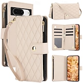 abordables Otras carcasas-teléfono Funda Para Píxel 9 Pro Pixel 9 Pro XL Pixel 8 Pro Pixel 8 Píxel 9 Pixel 7 Pixel 7 Pro Pixel 6 Pixel 6 Pro Funda Trasera con Soporte Cremallera con cordón Retro TPU Cuero de PU