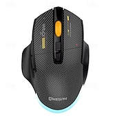 Недорогие Мыши-mkespn беспроводная 2.4g bluetooth 3 режима подключения мыши 12800 точек на дюйм настройка макросов rgb игровая мышь программируемая 500 мАч перезаряжаемая