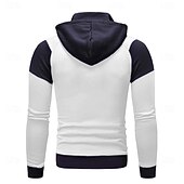 economico felpe con cappuccio da uomo di base-Per uomo Felpa con cappuccio a zip intera Giacca con Cappuccio Felpa con cappuccio e zip Felpe con cappuccio e zip Nero Bianco Rosso Blu Con Cappuccio Blocco di colori Con zip Cerniera Tasca Sport