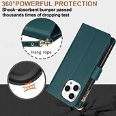 levne Pouzdra pro iPhone-telefon Carcasă Pro iPhone 16 Pro Max Plus iPhone 15 Pro Max Plus iPhone 14 13 12 11 Pro Max Plus Mini iPhone 14 Pro Max iPhone 13 12 11 Pro Max Zadní kryt se stojánkem Zip s Lanyardem Retro TPU PU