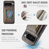 billige Andre telefonetuier-telefon Etui Til Pixel 9 Pro Pixel 9 Pro XL Pixel 8 Pro Pixel 8 Pixel 9 Bakdeksel med stativ Avtagbar Magnetisk Kontor / Bedrift TPU PU lær