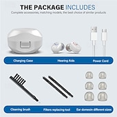 ieftine Protecţie individuală-mini aparate auditive portabile tws compartiment de încărcare aparate auditive invizibile în ureche de rezistență lungă audiphone încărcare magnetică asistată amplificator de sunet pentru o persoană în vârstă