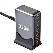 Недорогие USB-концентраторы-200 Вт usb c зарядное устройство блок gan 8-портовый usb c быстрая зарядная станция pps pd 65 Вт ноутбук зарядное устройство адаптер