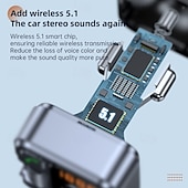 cheap Car Charger-Car Charger 30W Fast Charging Adapter FM Bluetooth Transmitter Handsfree Call with Voltage Monitor MP3 Player for IPhone Samsung