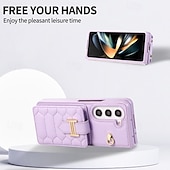 economico Cover Samsung-telefono Custodia Per Z Fold 5 Z Fold 4 Z Fold 3 Per retro con cordino con cinturino da polso Slot per schede Retrò TPU pelle sintetica